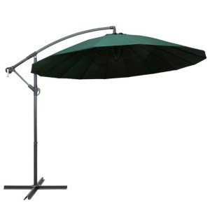 Parasol ogrodowy, wiszący, zielony, 3 m, słupek aluminiowy