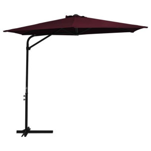 Parasol ogrodowy na stalowym słupku, 300 cm, bordowy