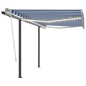 Automatycznie zwijana markiza, LED i czujnik wiatru, 3x2,5 m
