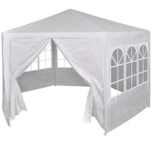 Namiot ogrodowy z 6 panelami bocznymi, 2x2 m, biały