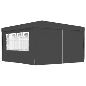 Namiot imprezowy ze ściankami, 4x4 m, antracytowy, 90 g/m²