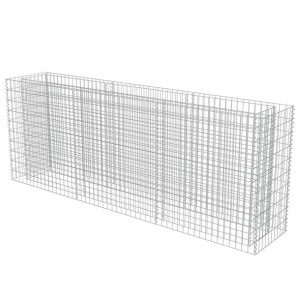 Podwyższona donica gabionowa, galwanizowana stal, 270x50x100 cm