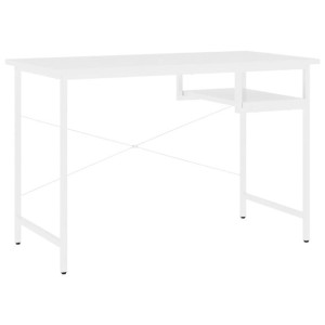 Biurko komputerowe, białe, 105x55x72 cm, MDF i metal