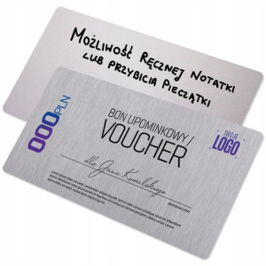 Gruby Metalowy Bon Podarunkowy Voucher Z Notatkami