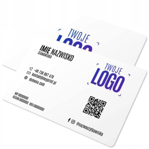 Grube Wizytówki Metalowe Białe 50 Szt Dwustronne
