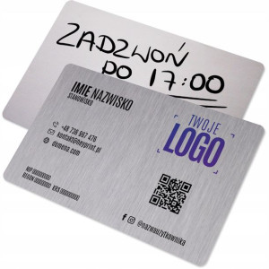 Wizytówki Metalowe Z Notatkami Srebr. 50 Szt 0.5mm