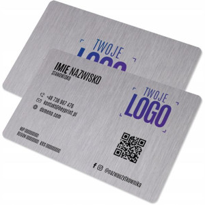 1mm Wizytówki Metalowe Karty Srebrne 50 Szt Dwus.