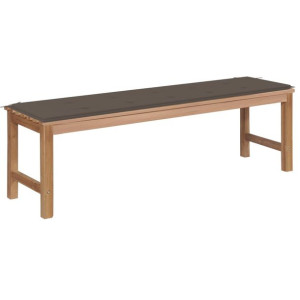 Ławka ogrodowa z poduszką taupe, 150 cm, lite drewno tekowe