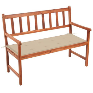 Ławka ogrodowa z poduszką, 120 cm, lite drewno akacjowe