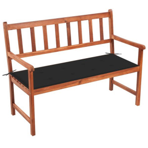 Ławka ogrodowa z poduszką, 120 cm, lite drewno akacjowe
