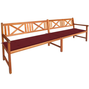 Ławka ogrodowa z poduszkami, 240 cm, lite drewno akacjowe