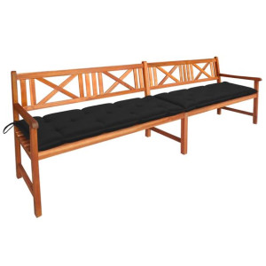 Ławka ogrodowa z poduszkami, 240 cm, lite drewno akacjowe