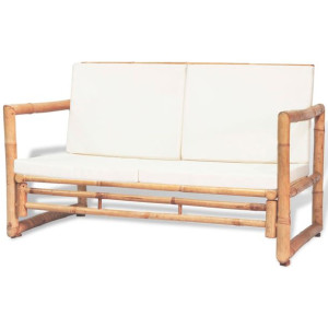 2-osobowa sofa ogrodowa z poduszkami, bambus