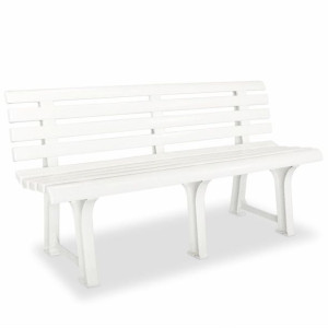 Ławka ogrodowa, 145,5 cm, plastik, biała
