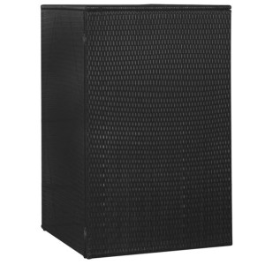 Osłona na kosz na śmieci, czarna, 76x78x120 cm, rattan PE