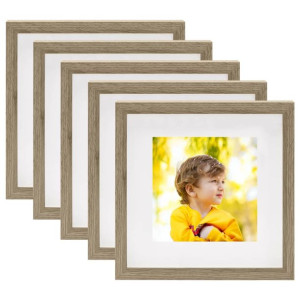 Ramki 3D na zdjęcia 13x13 cm, 5 szt., ciemne drewno, 23x23 cm