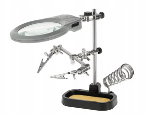 TRZECIA RĘKA zestaw narzędzi Lupa Lampa LED