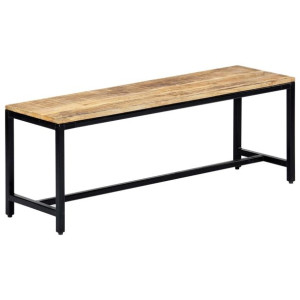 Ławka do jadalni, 120 cm, lite surowe drewno mango