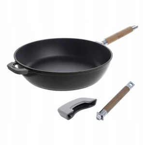Patelnia Żeliwna Głęboka Biol 26cm Indukcja Gaz