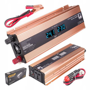 Przetwornica Napięcia 24V na 230V max 2000W USB 5V