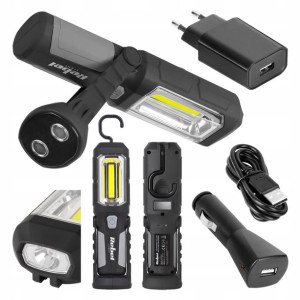 Lampa Warsztatowa LED COB Latarka 2 Ładowarki