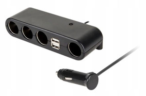 Rozdzielacz Gniazda Zapalniczki 2x USB [T909