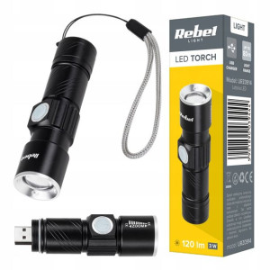 Latarka Aluminiowa LED 120 lm ZOOM Akumulator USB