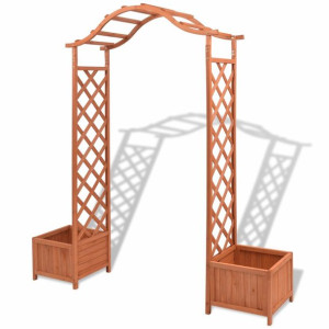 Pergola ogrodowa w kształcie łuku z donicami, 180x40x205 cm