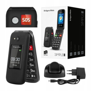 Telefon dla Seniora SOS GSM SD 2xSIM radio latarka