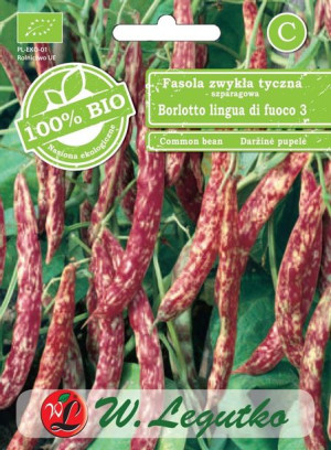 Bio Fasola Szparagowa Borlotto 3 Nasiona Ekologiczne 30g