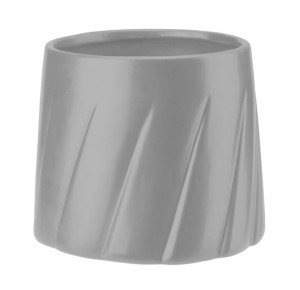 Osłonka doniczka ceramiczna 14,5 cm GABRIEL szary jasny wzór plisowany plis