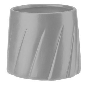 Osłonka doniczka ceramiczna 17 cm GABRIEL szary jasny wzór plisowany plisa