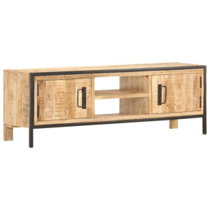 Szafka pod TV, 120x30x40 cm, surowe drewno mango