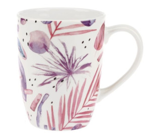 Kubek porcelanowy porcelana New Bone PURPLE 350 ml wzór nr 3 biały fioletow