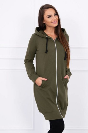Bluza Sukienkowa Z Kapturem Khaki