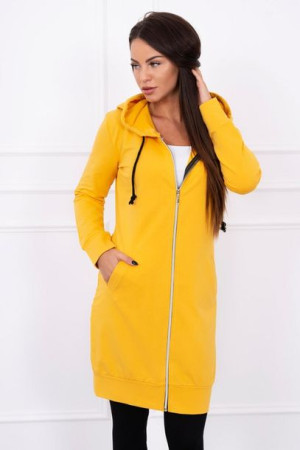 Bluza Sukienkowa Z Kapturem Musztardowa