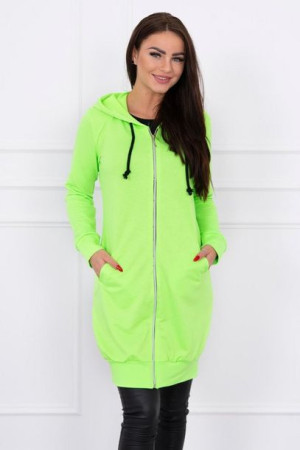 Bluza Sukienkowa Z Kapturem Zielony Neon
