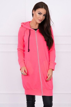 Bluza Sukienkowa Z Kapturem Różowy Neon