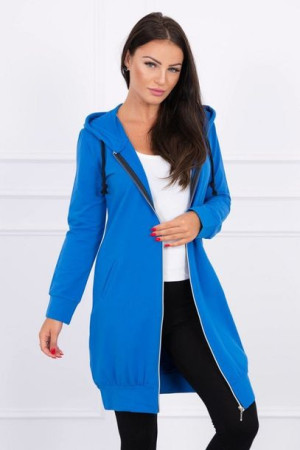 Bluza Sukienkowa Z Kapturem Chabrowa