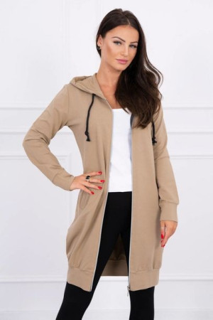 Bluza Sukienkowa Z Kapturem Camelowa
