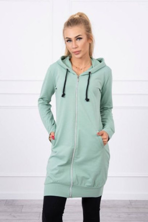Bluza Sukienkowa Z Kapturem Ciemny Miętowy