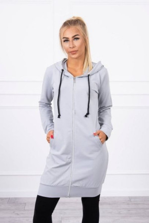 Bluza Sukienkowa Z Kapturem Szara