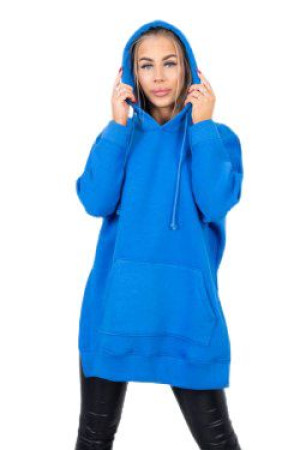 Bluza Damska Ocieplana Na Zimę Z Kapturem Chabrowa