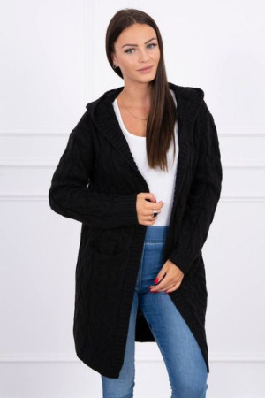 Sweter Z Kapturem I Kieszeniami Czarny