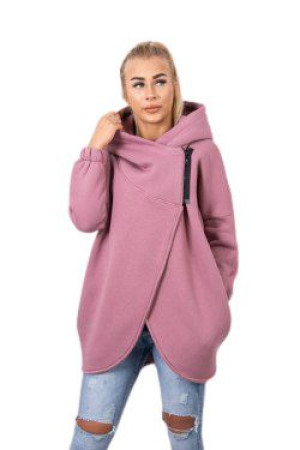 Ciepła Bluza Damska Z Kapturem Oversize Ciemny Róż