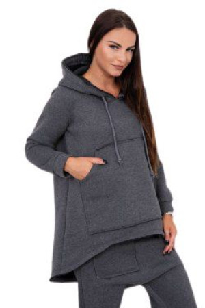 Dres Damski Komplet Bluza I Spodnie Baggy Grafitowy