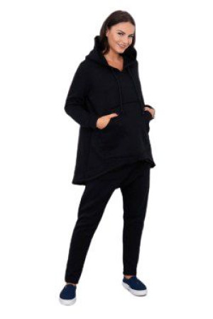 Dres Damski Komplet Bluza I Spodnie Baggy Czarny