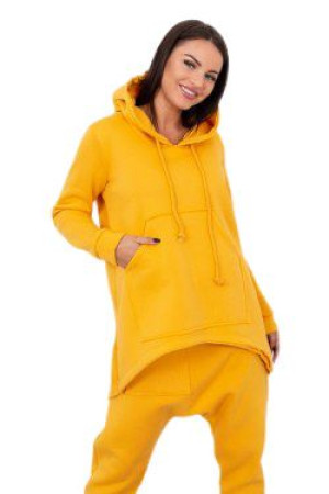 Dres Damski Komplet Bluza I Spodnie Baggy Musztardowy