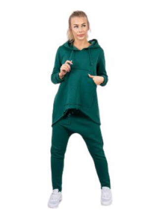 Dres Damski Komplet Bluza I Spodnie Baggy Zielony