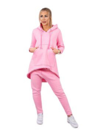 Dres Damski Komplet Bluza I Spodnie Baggy Jasny Różowy